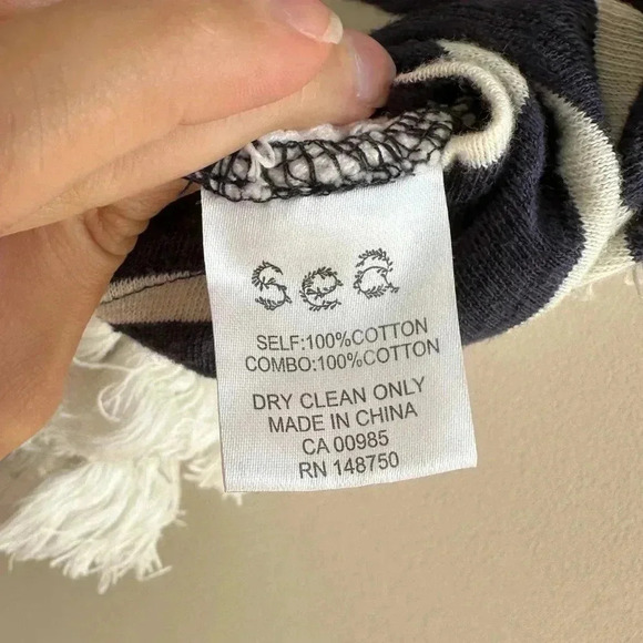 Sea New York Striped Navy Blue and White Crewneck Shirt Ruffle Back, Small - Picture 13 of 16